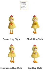 Détails de quatre pendentifs de Pâques en peluche avec poussins, œufs, carottes et champignons