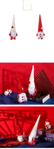 Detailed view of Christmas gnomes with heart and star patterns for festive holiday decor
