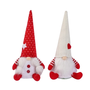 Christmas gnome plush dolls set with knitted hats and white beards for holiday decor