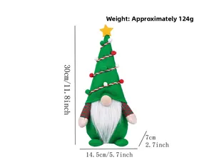 Weihnachtswichtel mit grünem Baumhut und Stern inklusive detaillierter 30 cm Größenmaße