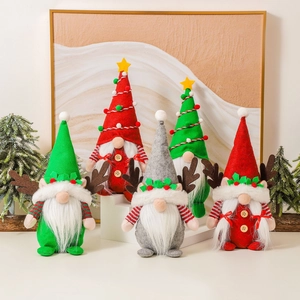 Handgefertigte Weihnachtsgnom Plüsch Gesichtslos Puppe Rentier Geweih Stern Hut Rudolph Ornamente Für Weihnachten Zuhause Party Dekoration