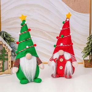 2er-Set Weihnachtsgnome mit Rentiergeweih und Sternenhüten für festliche Dekorationen