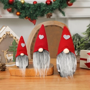 Gnome de Noël Tomte Suédois Fait Main Bonnet Rouge Tricoté Carreaux Buffalo Poupée Nordique Décoration Maison Fête Ornement