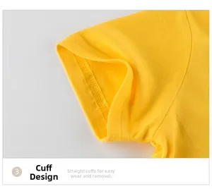 Detailed close-up of yellow cotton t-shirt sleeve cuff with reinforced flat seam stitching