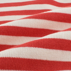 Pull en maille rayé rouge et blanc pour filles avec une texture douce et épaisse d'automne