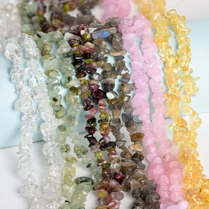 Assorted irregular natural crystal stone beads strands in various vibrant colors
