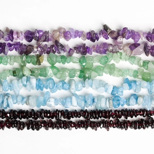 Polished natural irregular crystal stone beads in purple green and blue for DIY jewelry
