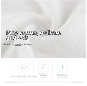 Detail view of premium soft white cotton fabric with certified Class A safety standards