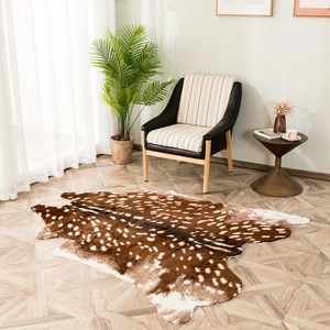 Faux Deer Hide Rug Modern Nordic Style Synthetic Fiber Spotted Animal Print Carpet For Living Room Bedroom Home Decor