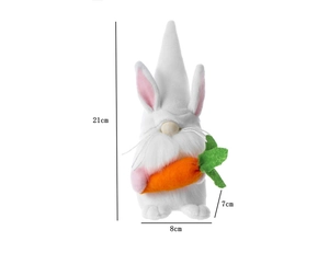 Detailed size specifications for the Easter bunny gnome plush with dimensions 21x8x7cm