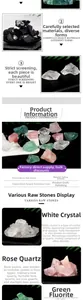 Macro detail of raw amethyst, rose quartz, and green fluorite crystals for home decor