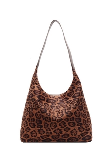 Borsa a tracolla leopardata con grande capacità per donna stile trendy 2024 lusso