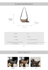 Detailansicht der Halbmond-Tasche mit Leopardenmuster und süßem Dackel-Anhänger-Dekor