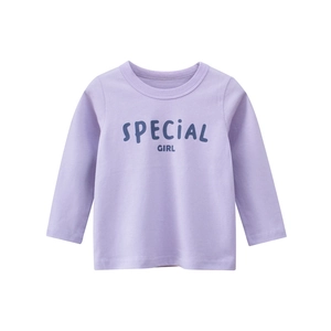 Lavender purple long sleeve T-shirt for girls with SPECIAL GIRL lettering print