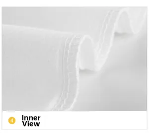 4 Détails des coutures intérieures du t-shirt blanc pour fille, finition de qualité