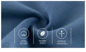 Detailed macro view of dark blue knit fabric showing soft texture and breathable weave