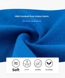 Vista macro del tessuto di cotone pettinato blu 180g con trama morbida e traspirante