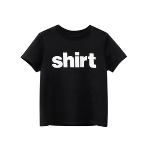 Kids Cotton Short Sleeve T-Shirt Crew Neck Letter Print Summer Casual Tops For Boys Girls