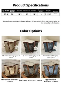 Tabella taglie e dimensioni per la borsa tote capiente con diverse opzioni di colore