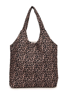 Classic leopard print canvas tote bag featuring large capacity and dual shoulder straps