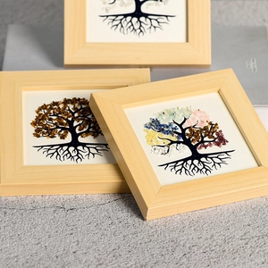 Tree of Life natural crystal stone wooden frame art for home decoration or gift