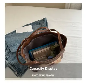 Top view of large capacity tote bag interior showing space for tablet and daily items