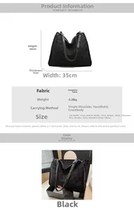 Guide des tailles du grand sac cabas 28x35x9cm avec détails du tissu et poids de 0.28kg