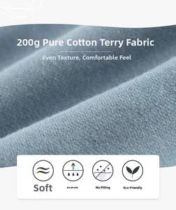 Gros plan du tissu en coton French Terry 200G montrant des fibres douces respirantes