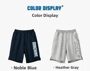 Aperçu des couleurs pour short de sport enfant en bleu marine et gris chiné clair