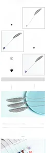 Macro detail of feather-shaped alloy bookmark with natural crystal mushroom pendant