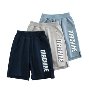 Short De Sport Pour Enfants Pur Coton Taille Élastique Décontracté Été Pantalon Moyen Imprimé Lettres Garçons Filles Souple