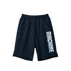 Short de sport enfant bleu marine avec taille élastique et imprimé blanc MACHINE