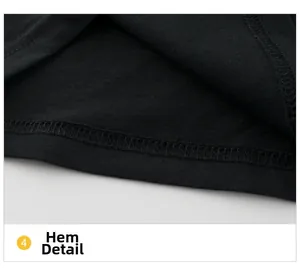 Close-up of a girl's black dress hemline showing detailed stitching and fabric texture