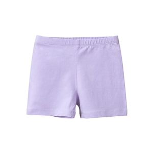 Light purple girls' cotton shorts with elastic waistband for summer comfort