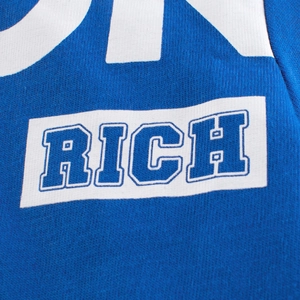 T-shirt bleu roi à manches courtes pour garçon avec imprimé graphique RICH