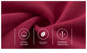 Detail of soft Grade A breathable knitted fabric in burgundy for children's sports pants