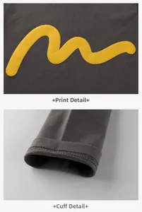 Détails de l'imprimé vague jaune et coutures nettes sur t-shirt gris pour enfant