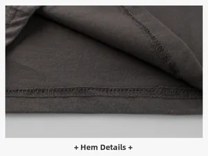 Gros plan détaillé de la couture de l'ourlet à double aiguille sur un pull gris foncé
