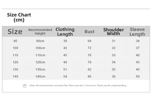 Guide des tailles détaillé pour veste polaire fille avec mesures pour 90 à 140 cm