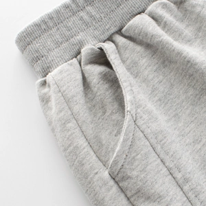 Pantalon de jogging gris pour enfants avec taille élastique côtelée et poches