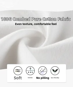 Close-up of 180G combed cotton fabric showing soft texture and breathable knit details