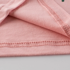 Pink long sleeve t-shirt for girls featuring premium overlock stitching and double needle hem