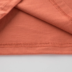 Boys long sleeve t-shirt in terracotta cotton featuring high-quality double-stitched hem