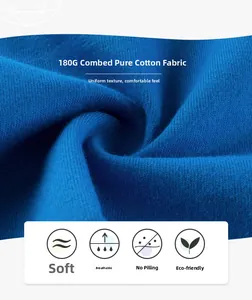 Detail of 180G combed cotton fabric in blue showing soft breathable texture