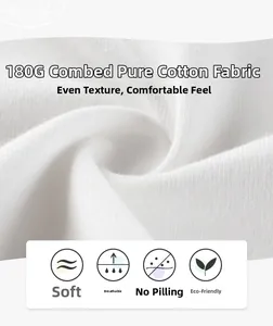 Gros plan sur un tissu en coton peigné 180G, doux, respirant et résistant au boulochage