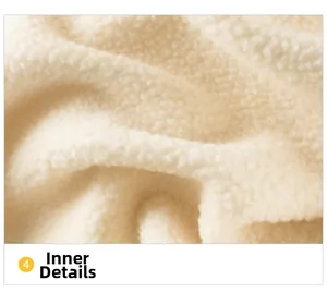 Close-up of soft off-white sherpa fleece lining on this girl's autumn sweatshirt