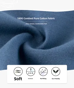 Vue macro du tissu en coton peigné bleu 180G montrant une texture douce et respirante