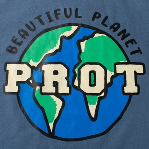 T-shirt pour garçons bleu-gris avec un imprimé graphique 'Beautiful Planet' terre
