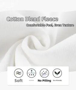 Macro detail of soft white fleece fabric showing fluffy texture and premium breathability