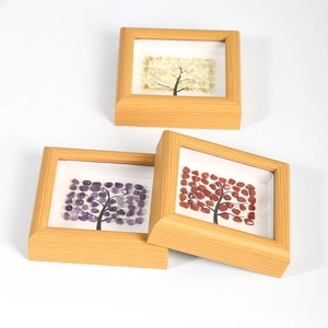 Handcrafted tree of life crystal shadow boxes with natural amethyst and citrine stones